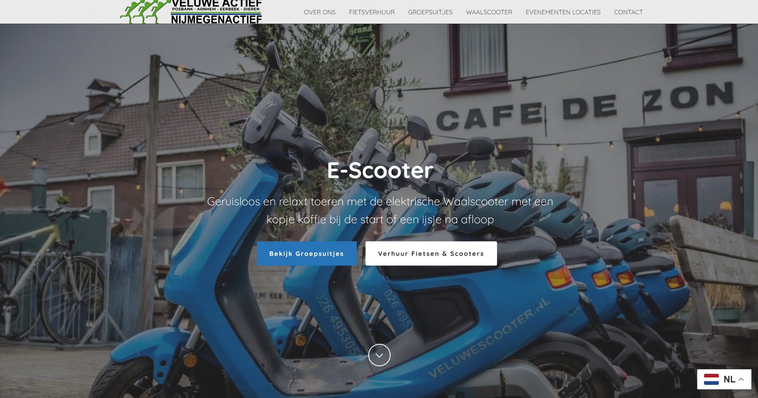 Screenshot van de website van Nijmegen Actief